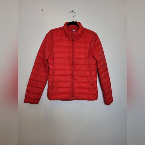 Old Navy Go-H2O Water Resistant Puffer Jacket Narrow Channel Robbie Red Small - Picture 2 of 9